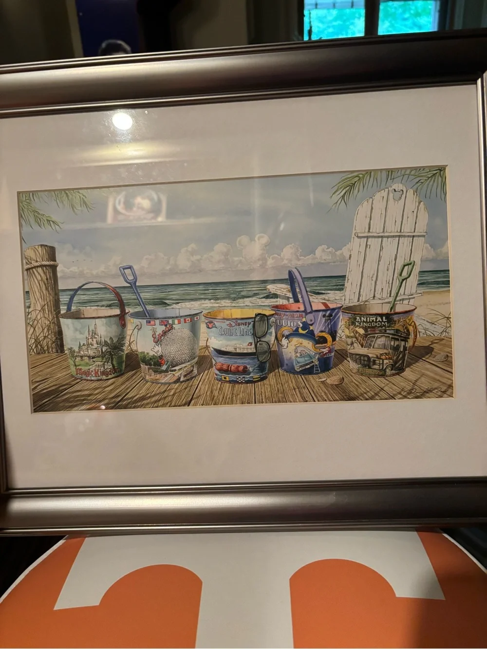 Disney Parks Coastal Beach Bucket frames print, home decor
